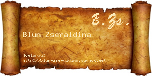 Blun Zseraldina névjegykártya